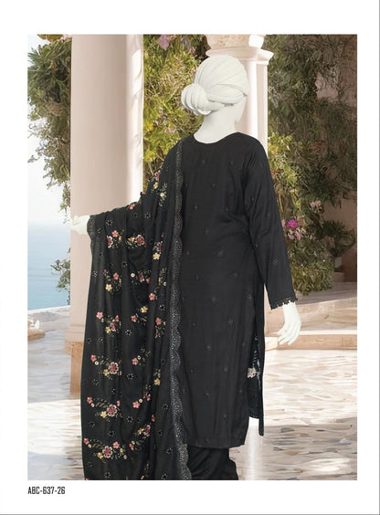 Maleeha by ABC Fabrics |  Unstitched Embroidered Winter Slub Collection