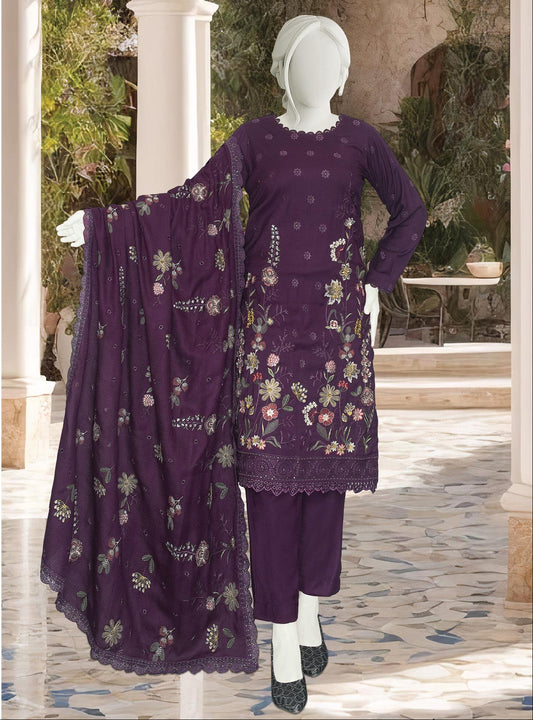 Maleeha by ABC Fabrics |  Unstitched Embroidered Winter Slub Collection
