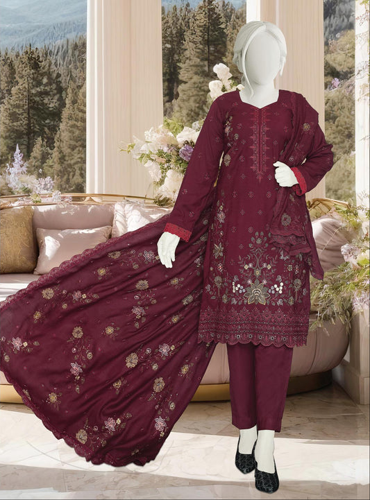 Maleeha by ABC Fabrics |  Unstitched Embroidered Winter Slub Collection
