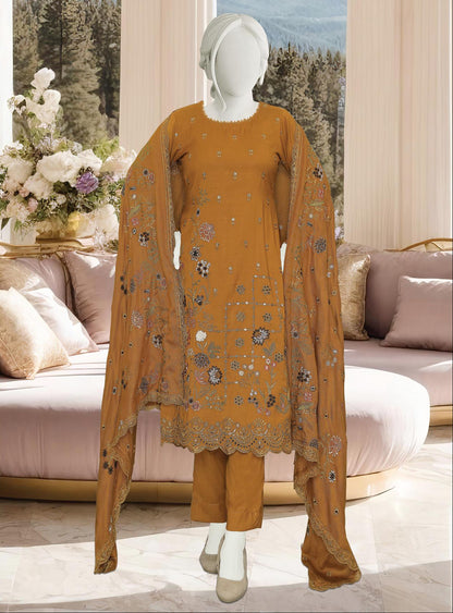 Maleeha by ABC Fabrics |  Unstitched Embroidered Winter Slub Collection