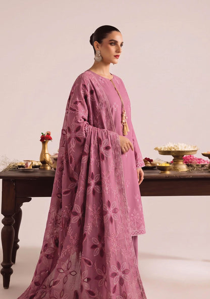 MATCHA Pink embroidered Dhanak suit detail