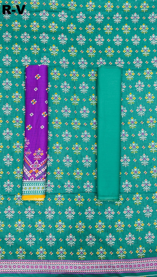 RIWAYAT Unstitched 3PC Printed Premium Viscose - Teal Floral