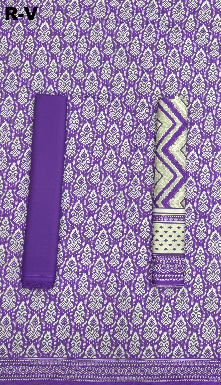 RIWAYAT Unstitched 3PC Printed Premium Viscose Collection - Purple