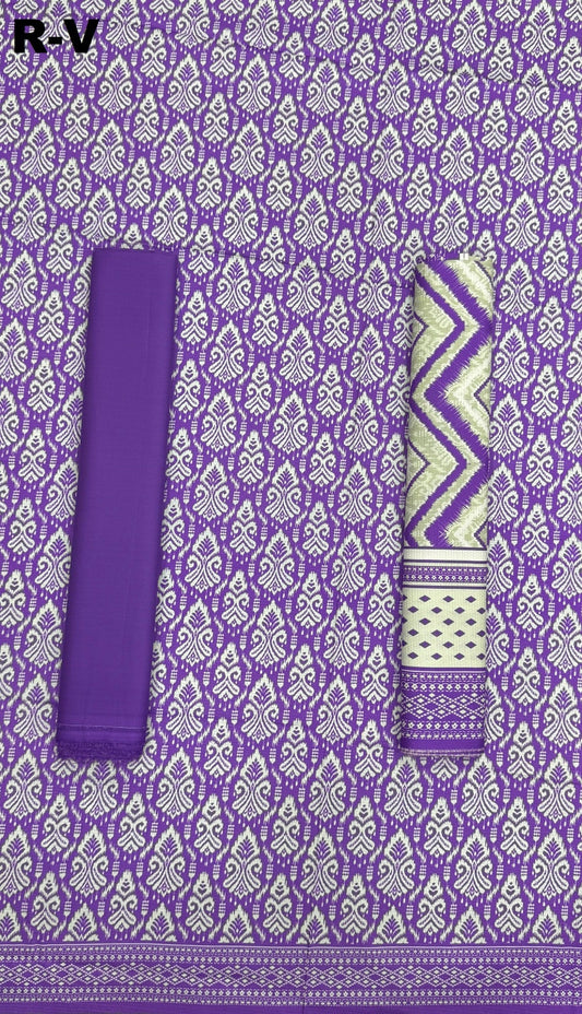 RIWAYAT Unstitched 3PC Printed Premium Viscose Collection - Purple