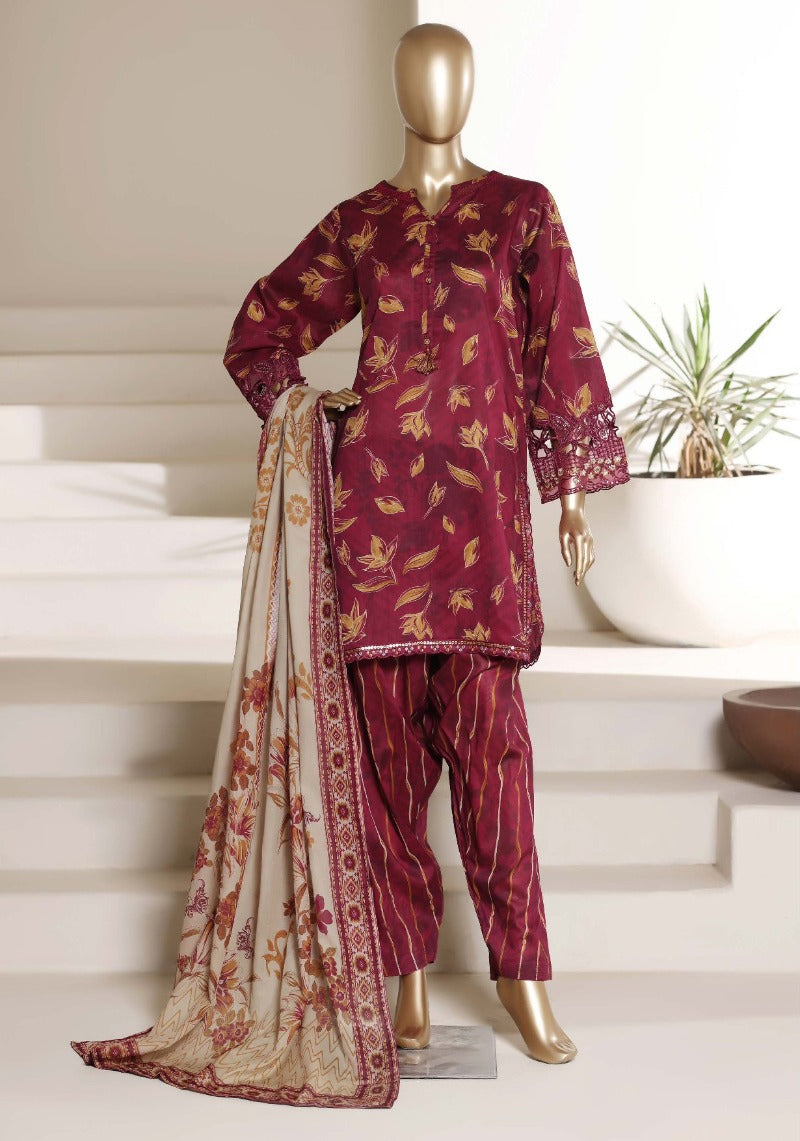 Malika by Sada Bahar | Stitch 3 Pc Embroidered Lawn with Shalwar Collection