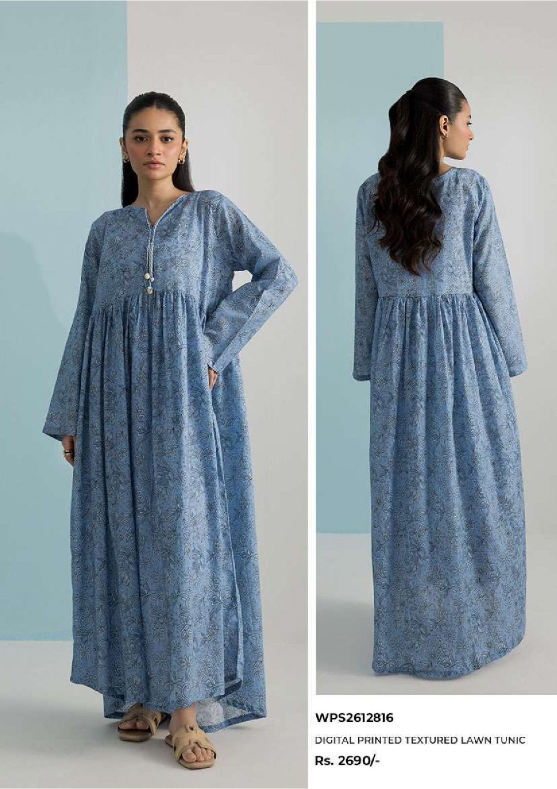 Zellbury | Stitch 1 Pc Digital Printed Textured Lawn Tunic Shirt