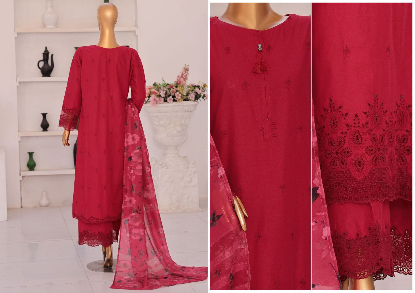 HZ By Floral Vibes Appliquekari | Unstitched 3Pc Embroidered Lawn Collection