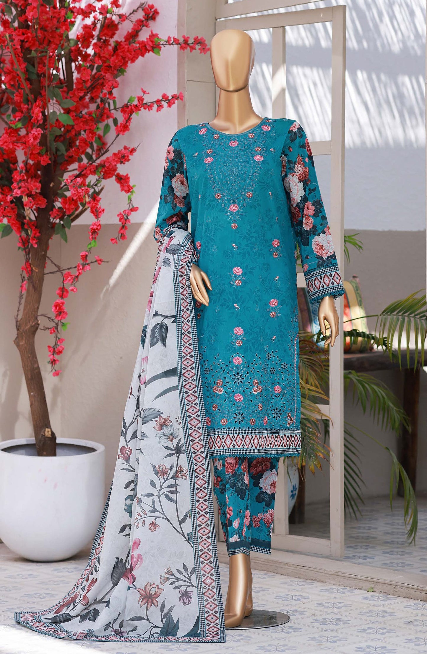 HZ Elegant | Unstitch 3 Pc Embroidered Lawn Collection