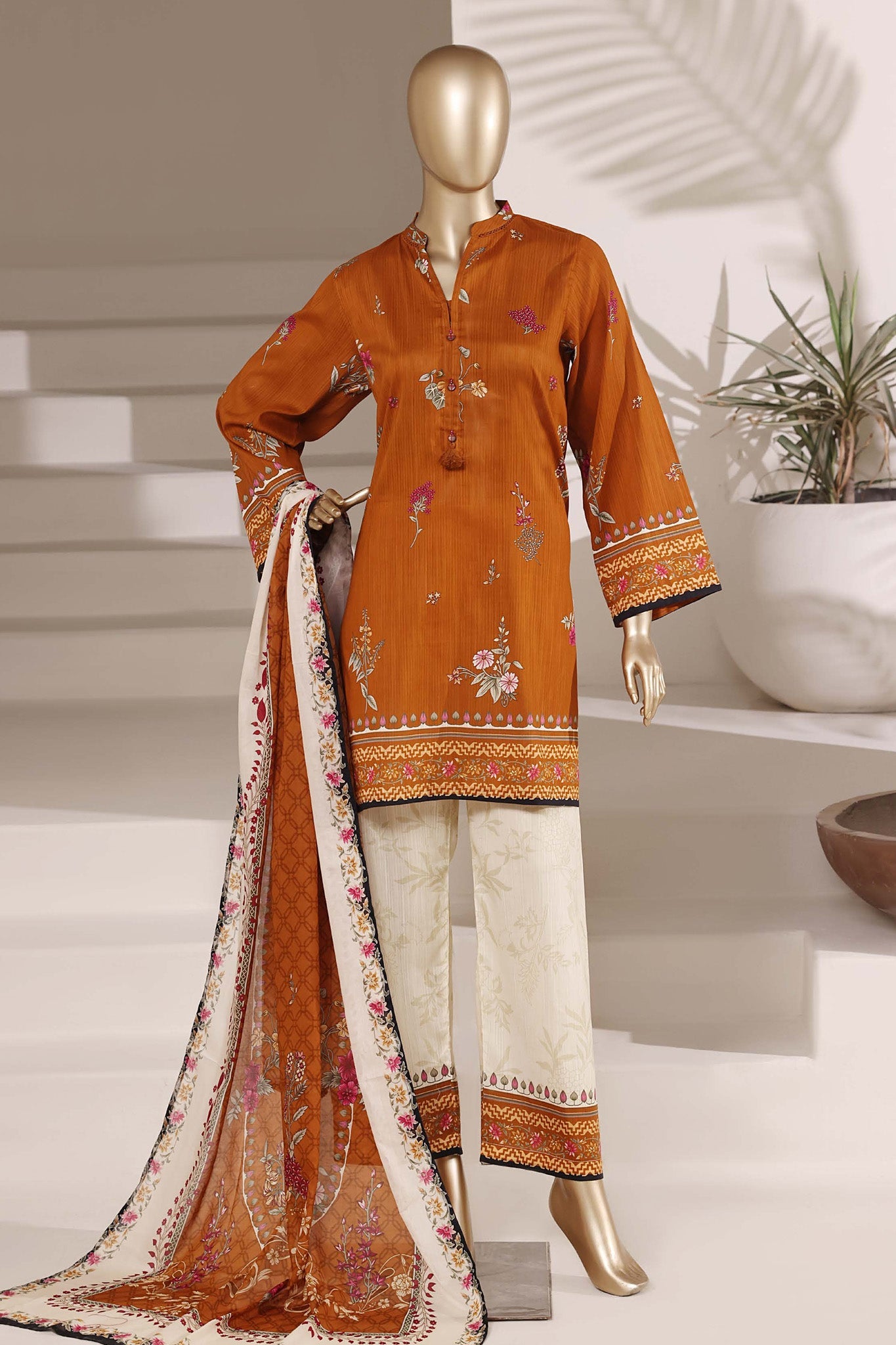 Sada Bahar | Stitch 3 Pc printed Lawn With Plazo