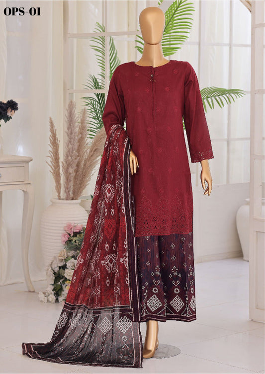 ORIENTAL Printkari | Unstitched 3Pc Embroidered Lawn Collection