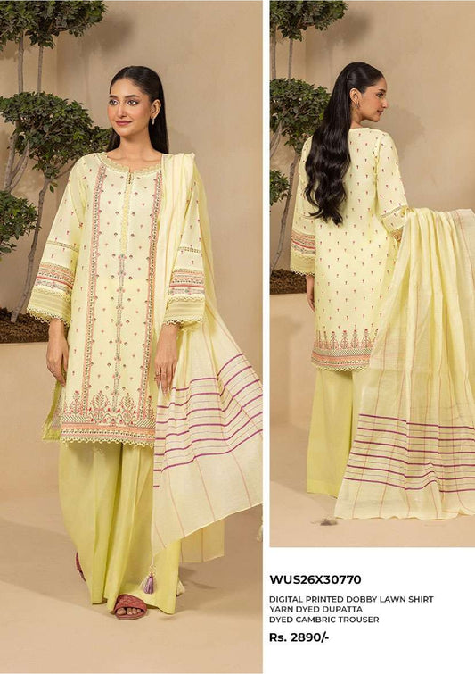 Zellbury | Unstitch 3 Pc Digital Printed Dobby Lawn Collection