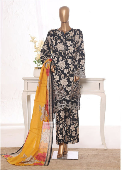 Bin Saeed | stitched 3 Pc embroidered lawn collection