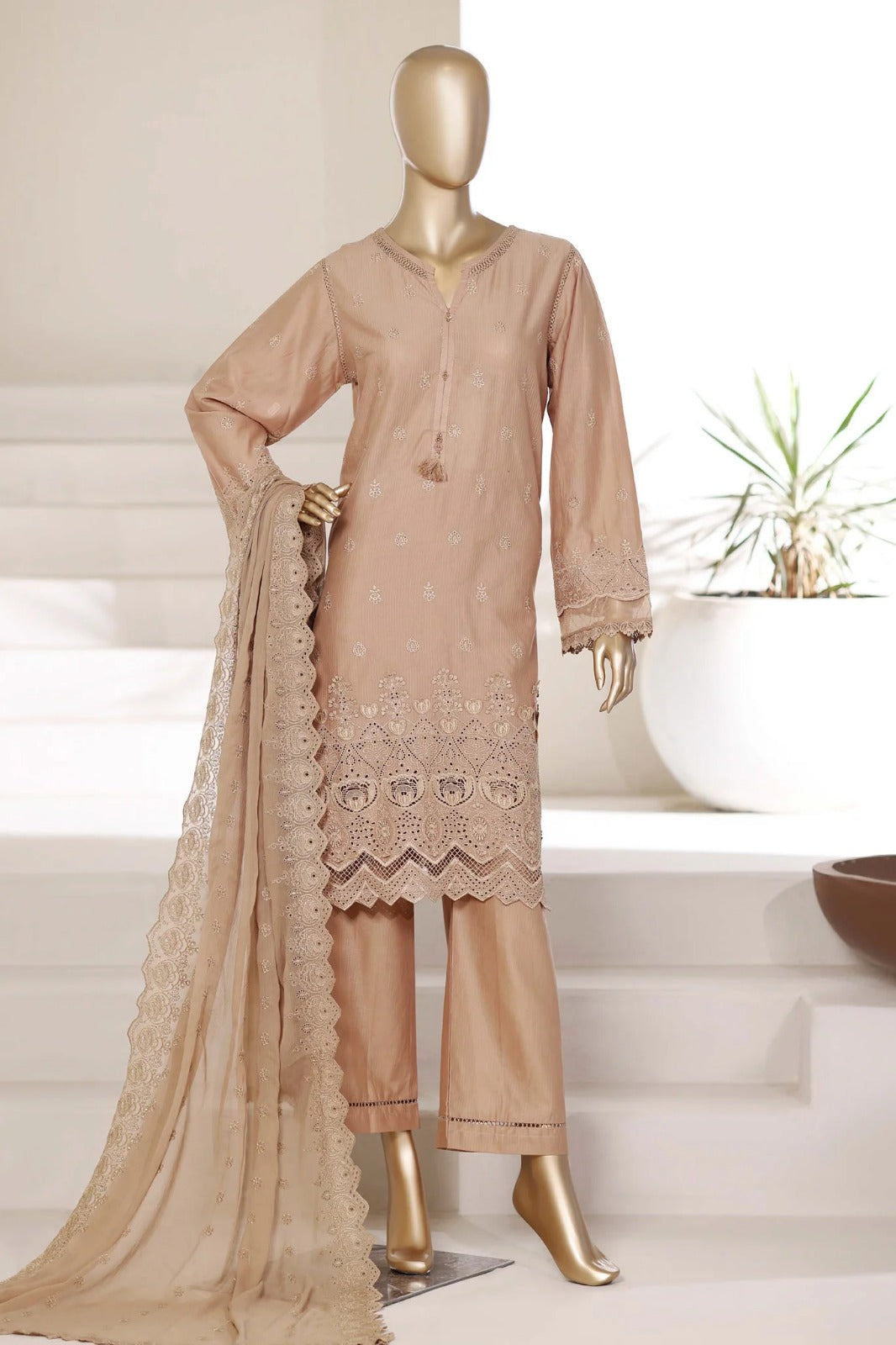 Sadabahar | Stitch 3 Pc Chikankari Laser 3D Work