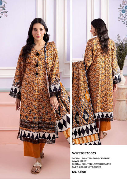 Zellbury | Unstitch 3 Pc Digital Embroidered Lawn Collection