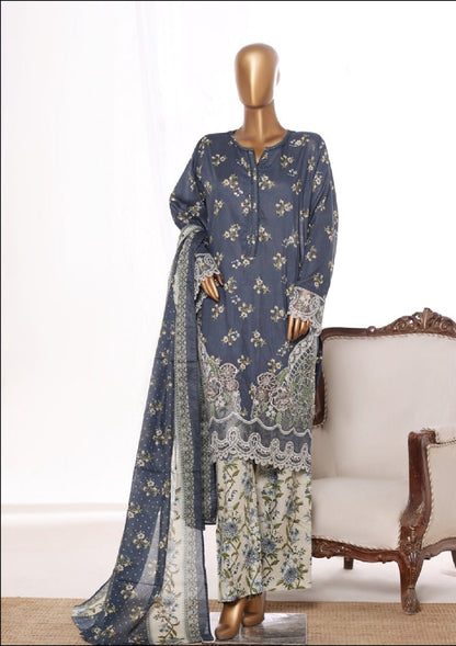 Bin Saeed | stitched 3 Pc embroidered lawn collection