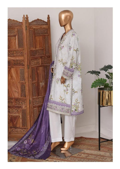 Bin Saeed | Stitch 3 Pc Embroidered Bell Bottom Lawn