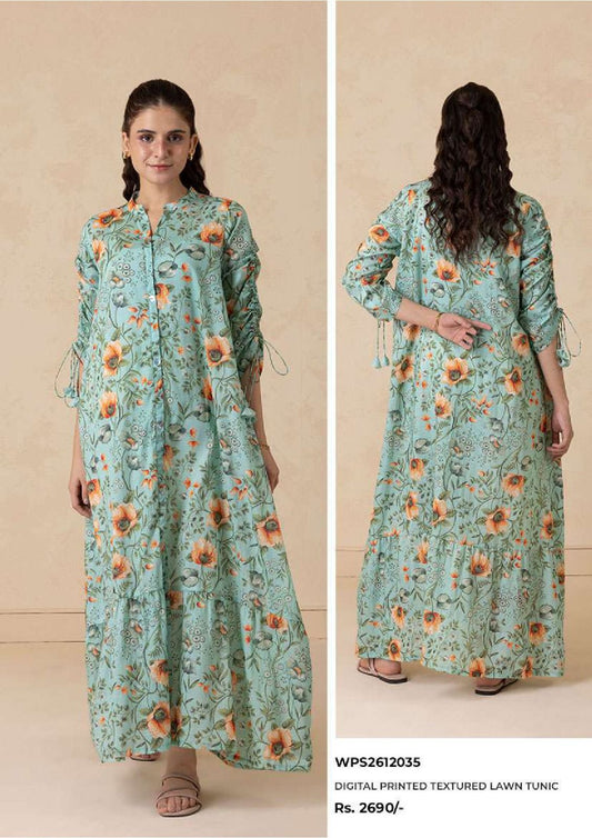 Zellbury | Stitch 1 Pc Digital Printed Textured Lawn Tunic Shirt