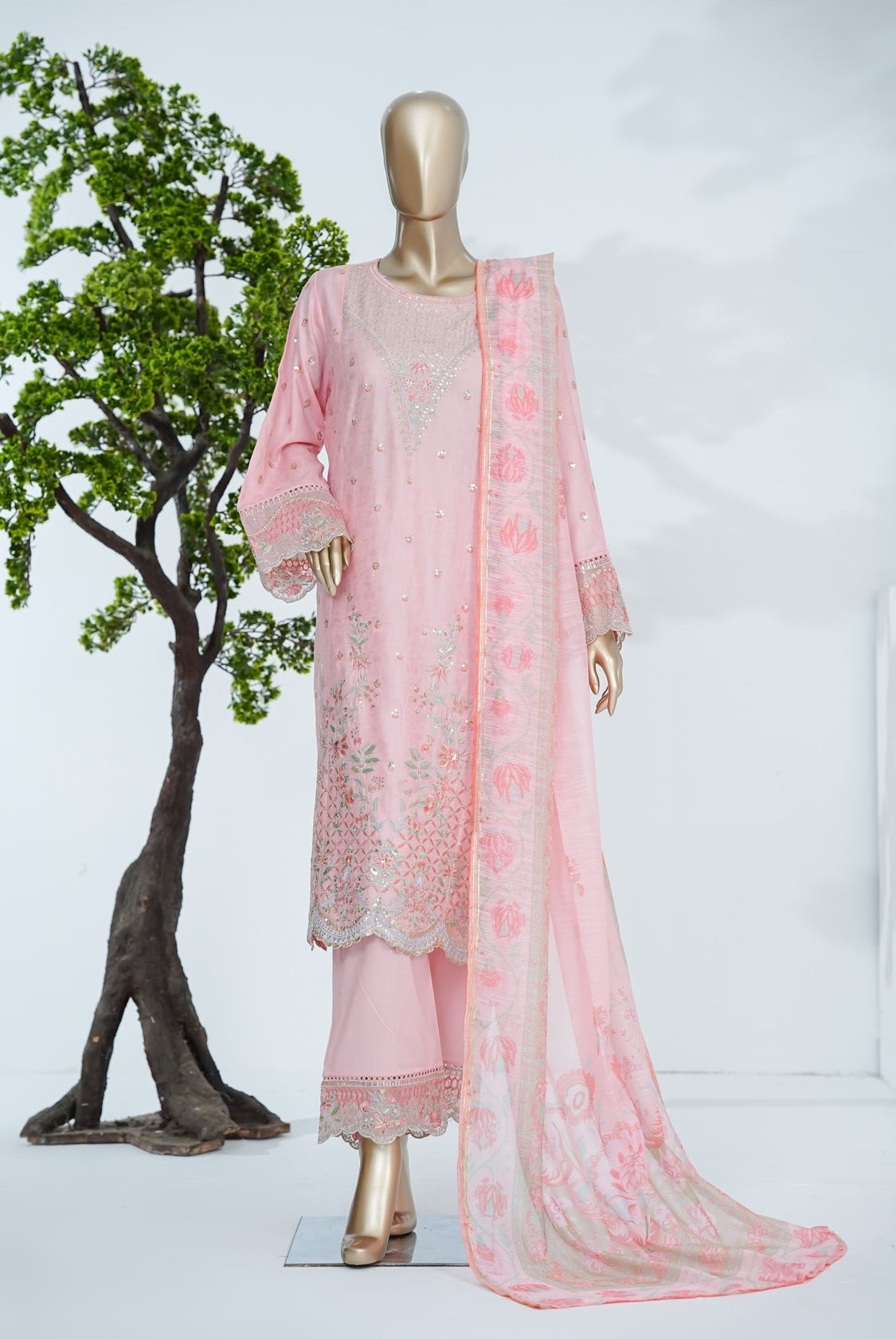 Bin Saeed | Stitch 3 PC Luxury Embroidered Jacquard Lawn