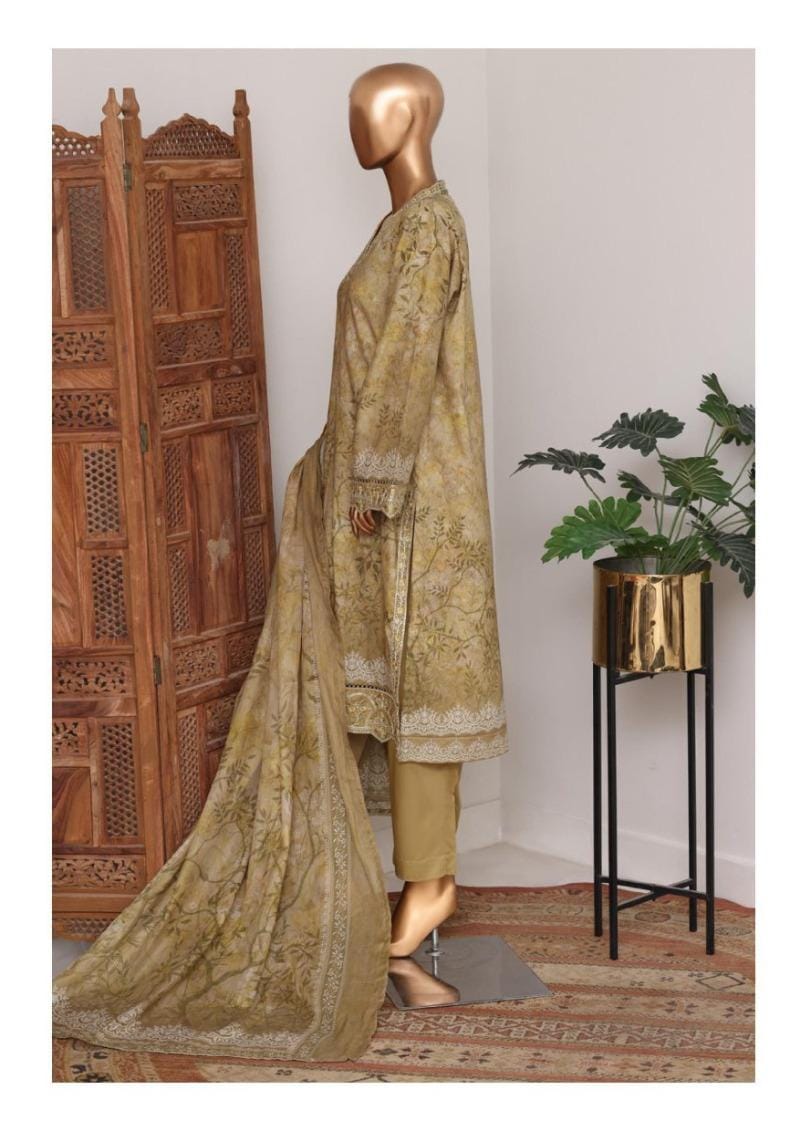 Bin Saeed | Stitch 3 Pc Embroidered Bell Bottom Lawn
