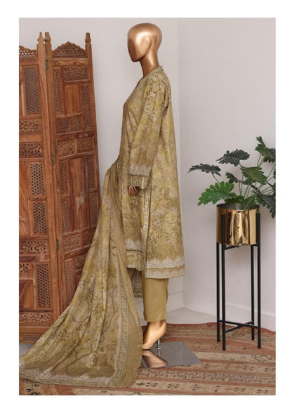 Bin Saeed | Stitch 3 Pc Embroidered Bell Bottom Lawn