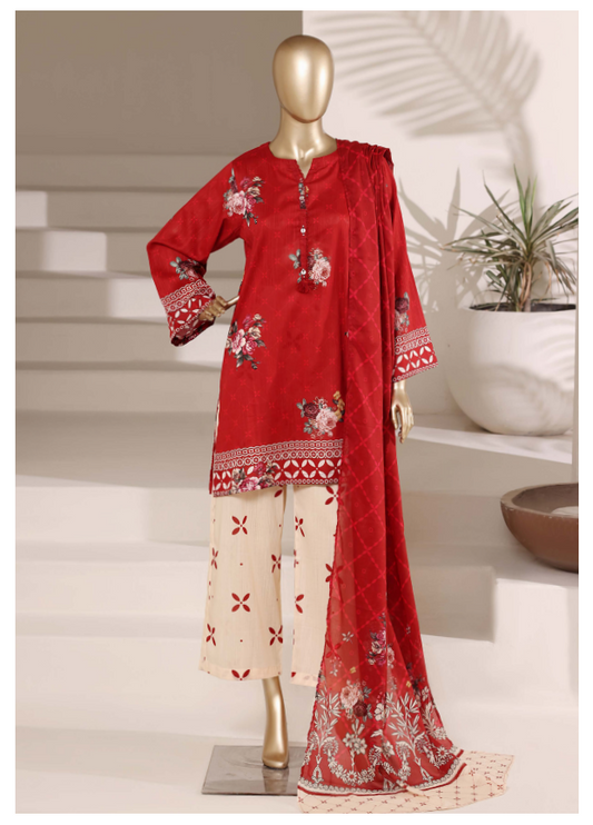 Sada Bahar | Stitch 3 Pc printed Lawn With Plazo