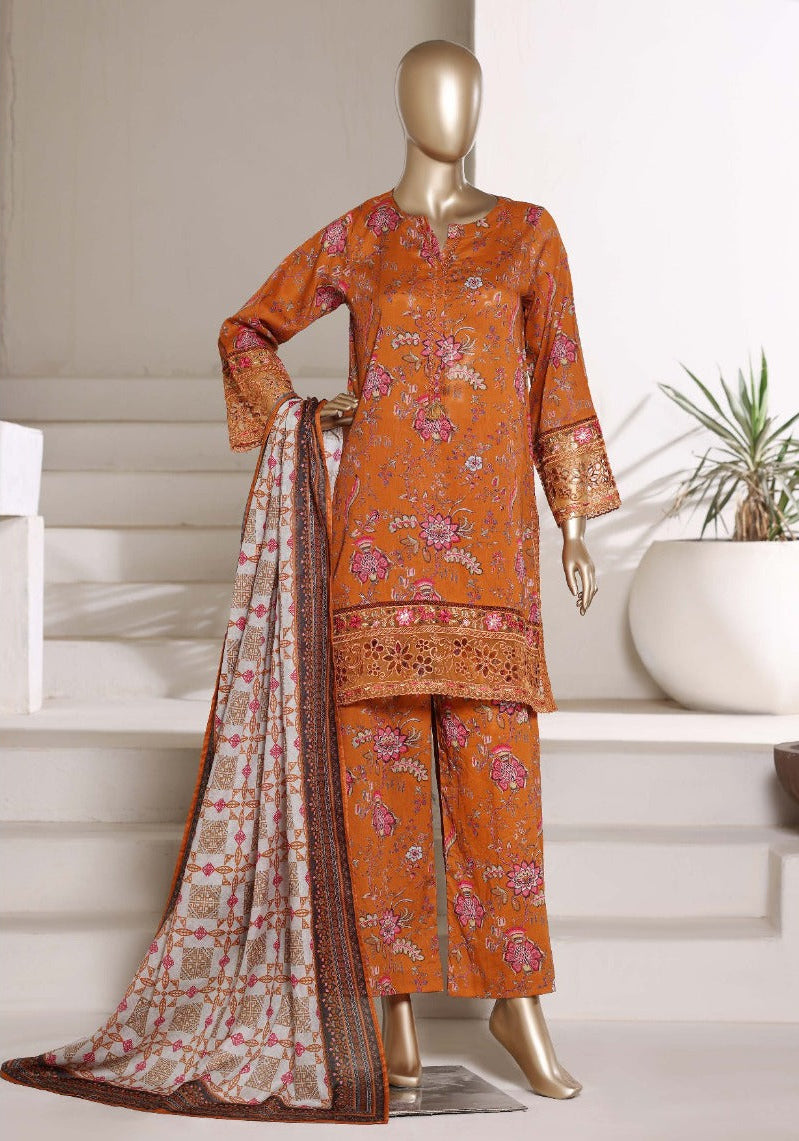 Malika by Sada Bahar | Stitch 3 Pc Embroidered Lawn with Shalwar Collection