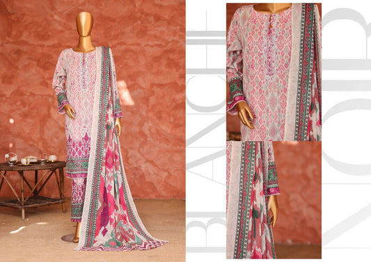 HZ Elegant | Unstitch 3 Pc Embroidered Lawn Collection