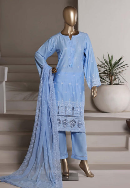 Sadabahar | Stitch 3 Pc Chikankari Laser 3D Work