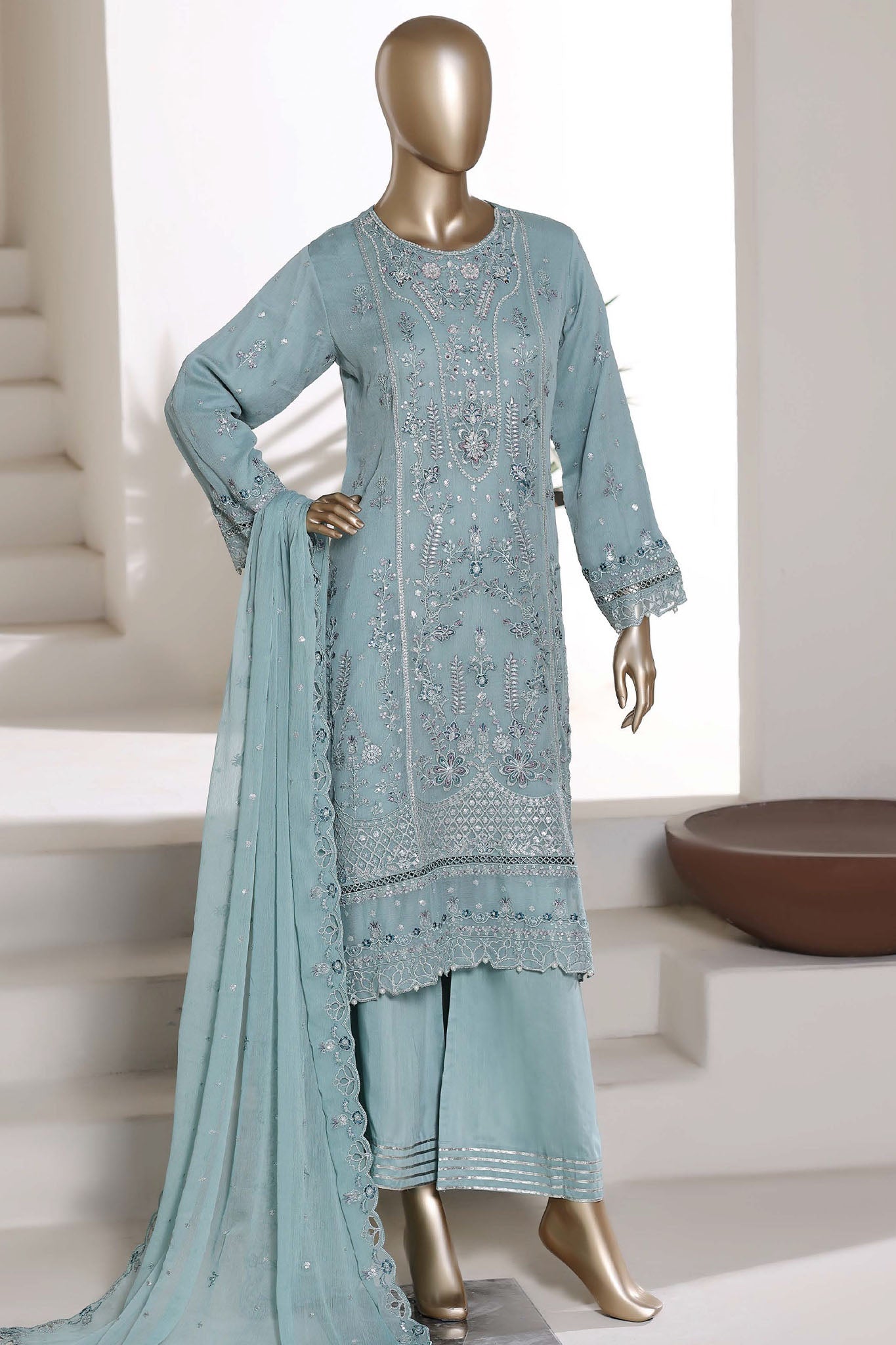Sada Bahar | Stitch 3 Pc Embroidered Afsanay Luxury Chiffon Collection