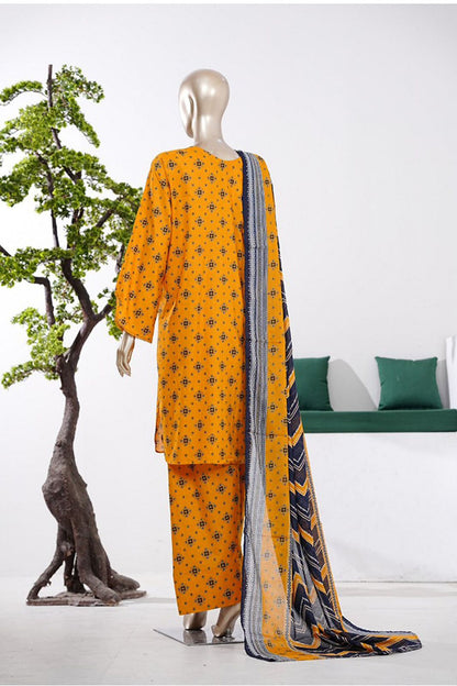 Bin Saeed | Stitch 3 Pc Printed Lawn With Farshi shalwar