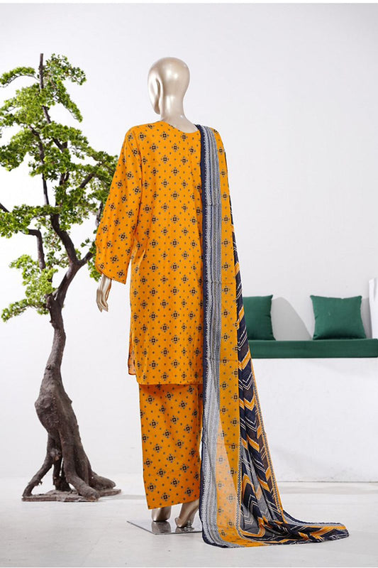Bin Saeed | Stitch 3 Pc Printed Lawn With Farshi shalwar