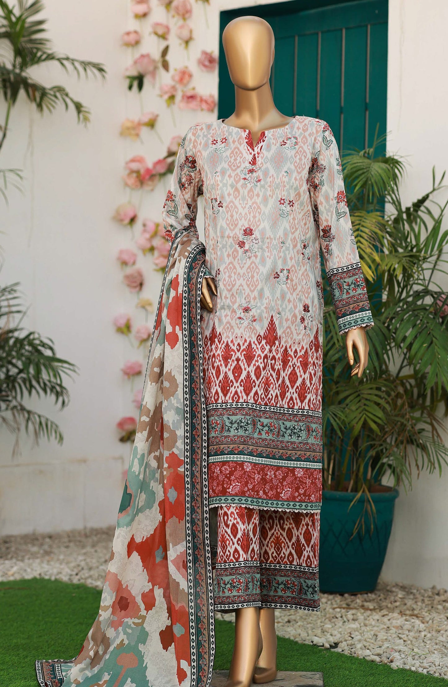 HZ Elegant | Unstitch 3 Pc Embroidered Lawn Collection