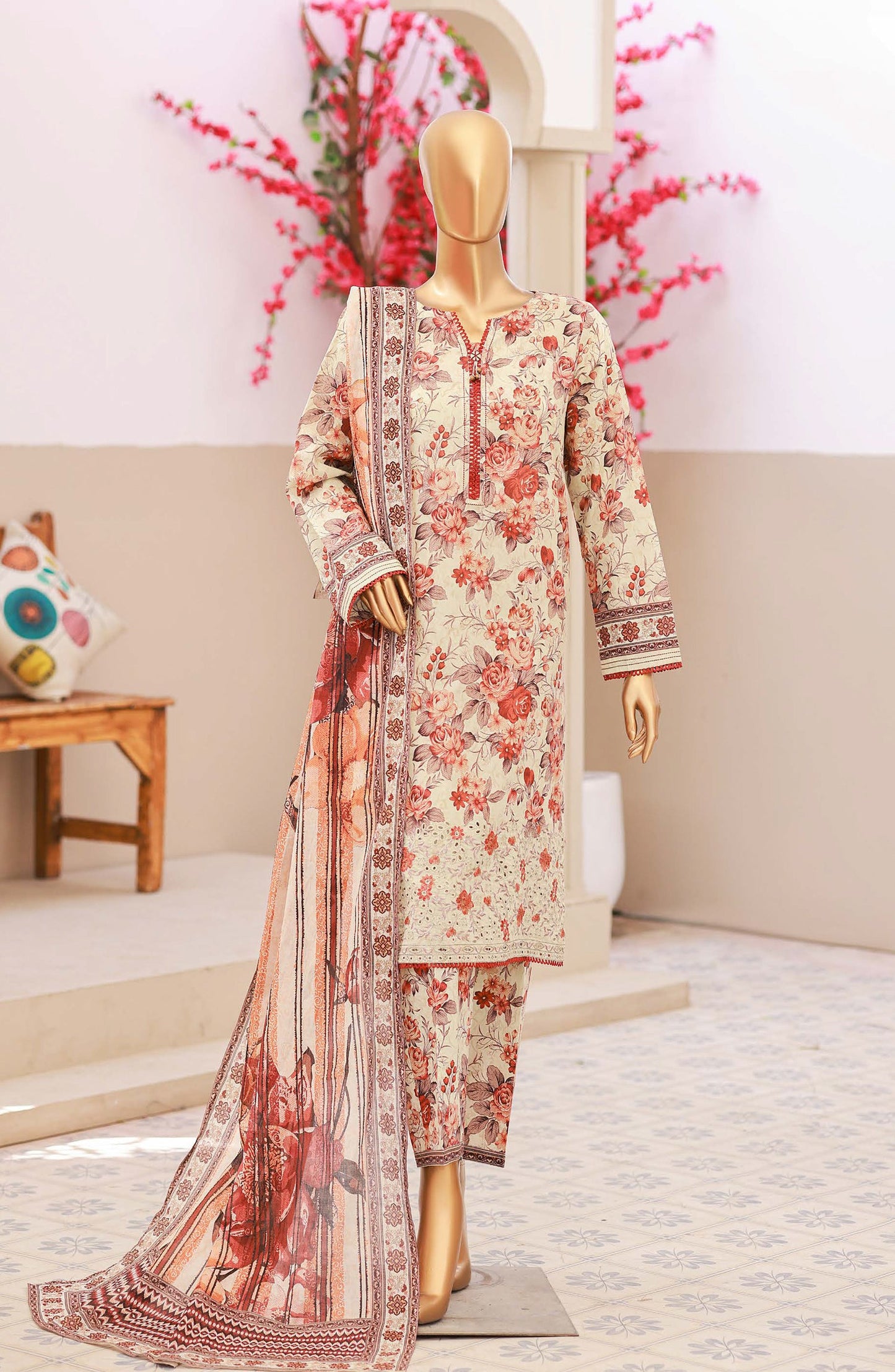 HZ Elegant | Unstitch 3 Pc Embroidered Lawn Collection
