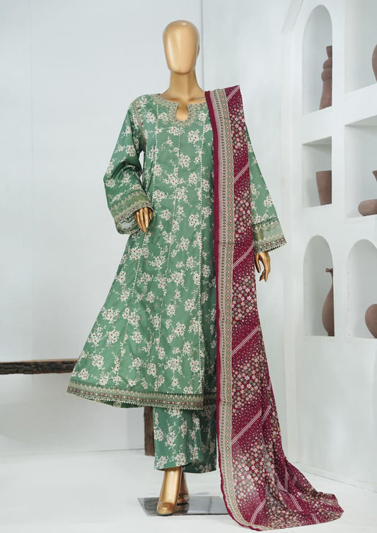 Bin Saeed | Stitched 3 Pc Embroidered Lawn Frock Collection - BarerahFabrics