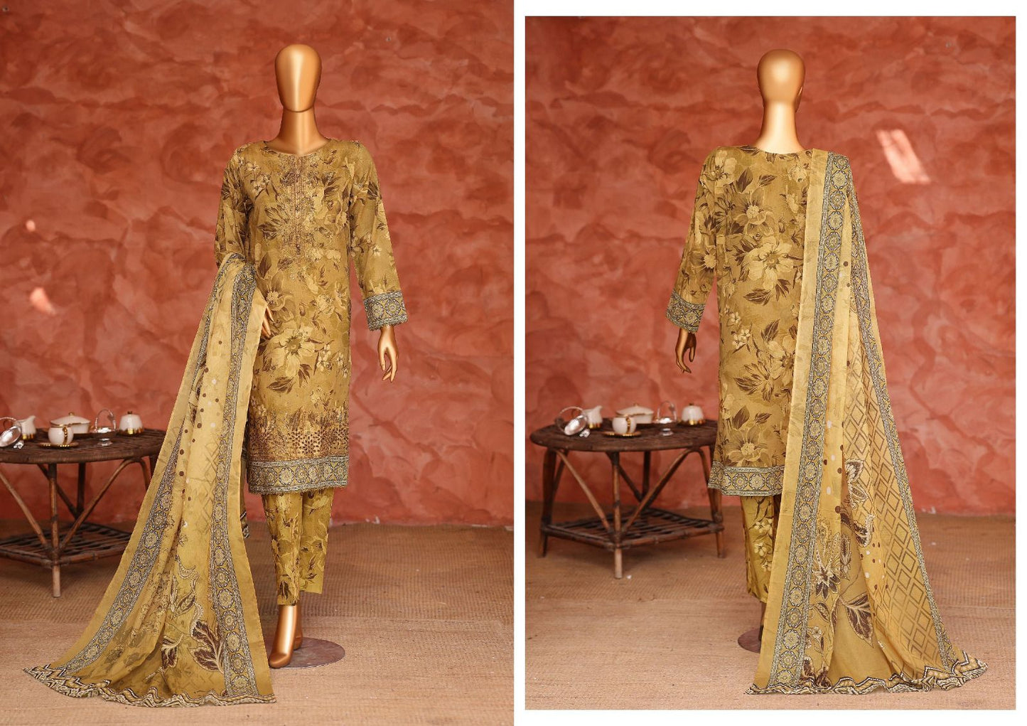 HZ Elegant | Unstitch 3 Pc Embroidered Lawn Collection
