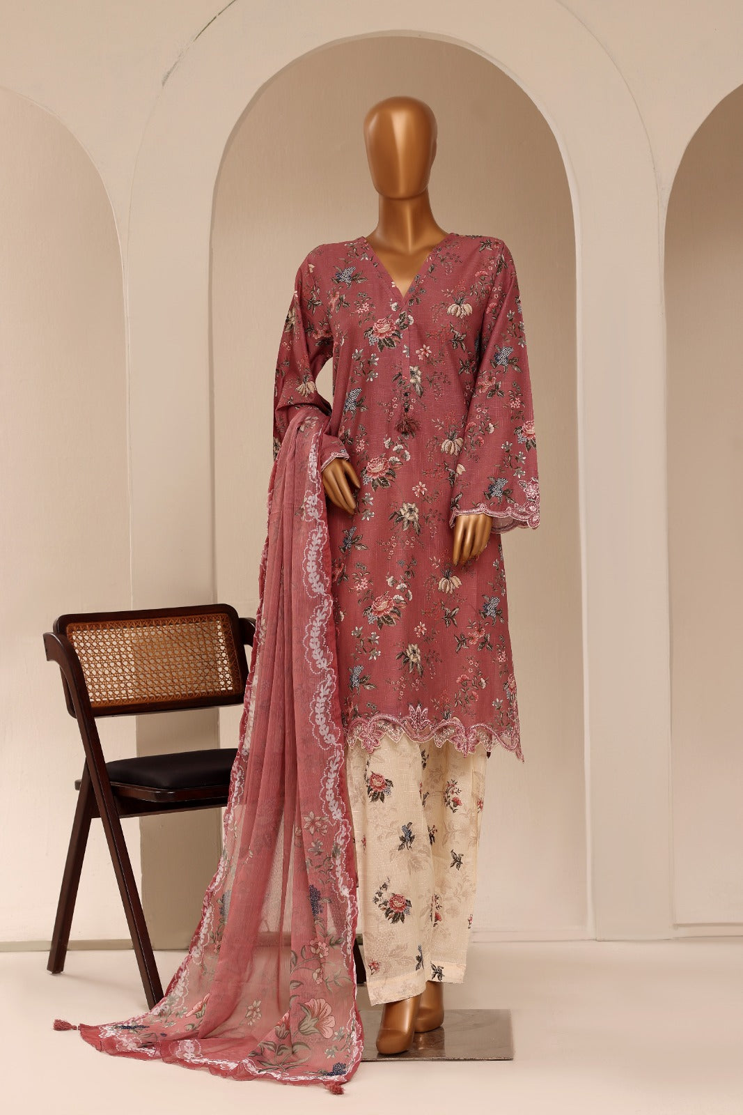 SADA BAHAR | Stitched Textured Embroidered Lawn 3-Piece Collection