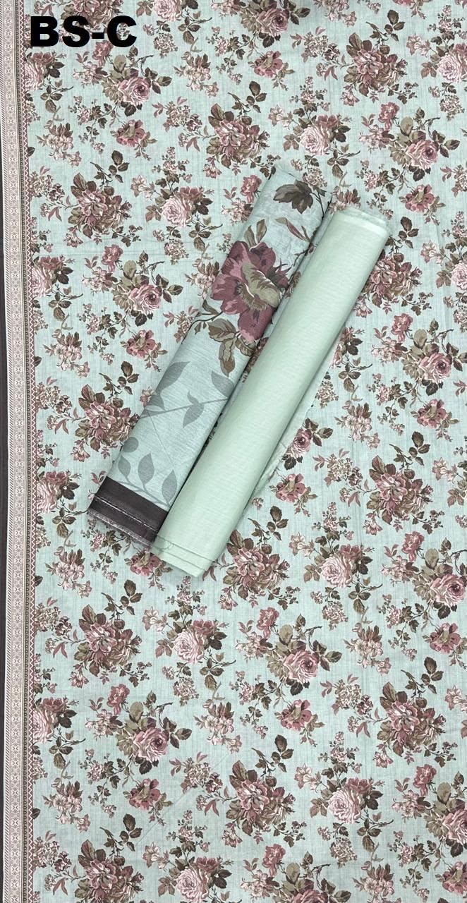 BIN SAEED Unstitched 3 Piece Printed Cotton Collection