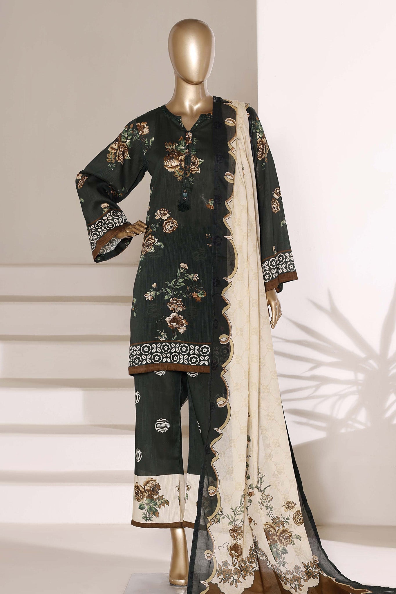 Sada Bahar | Stitch 3 Pc printed Lawn With Plazo
