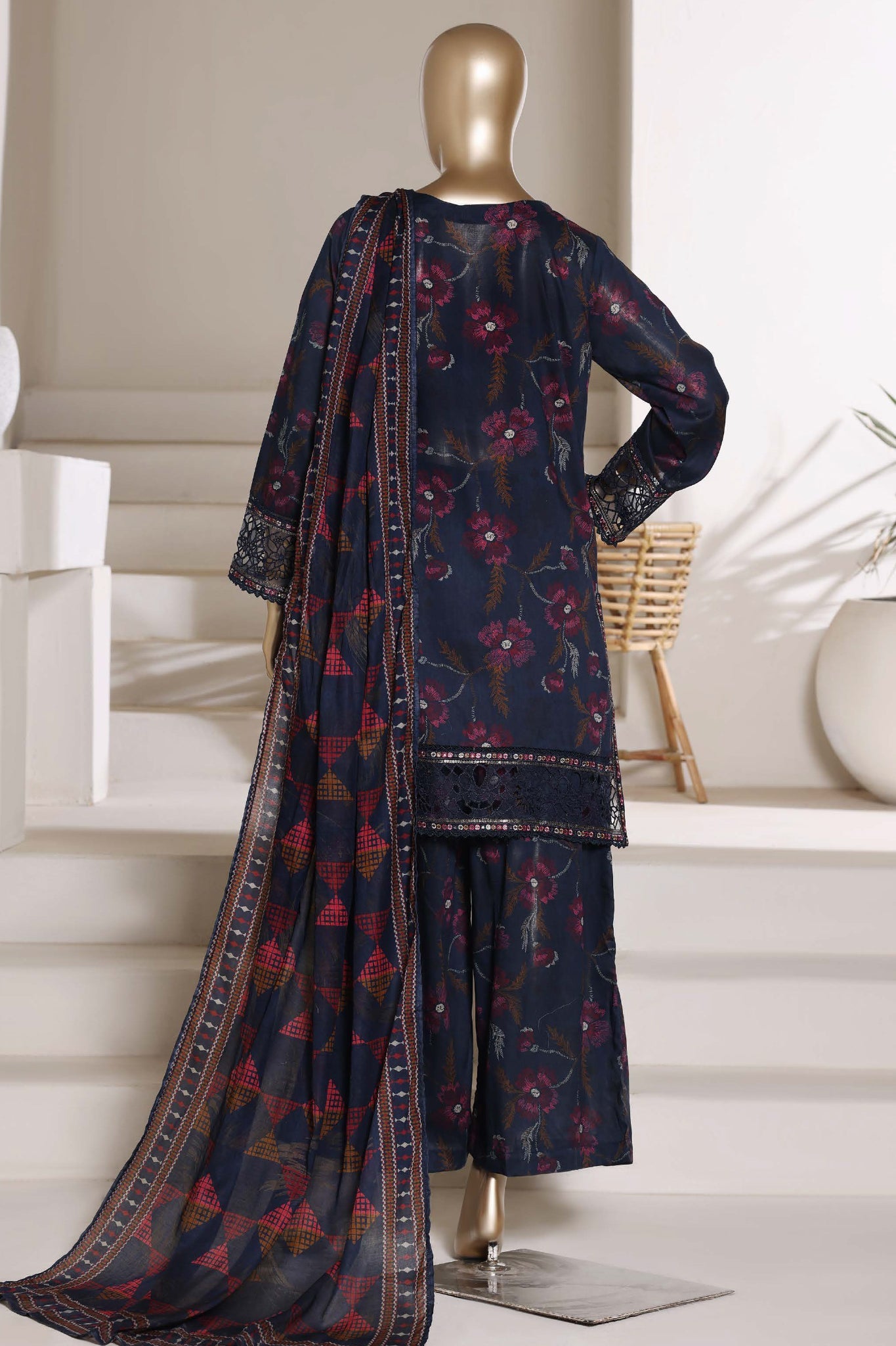 Malika by Sada Bahar | Stitch 3 Pc Embroidered Lawn with Shalwar Collection