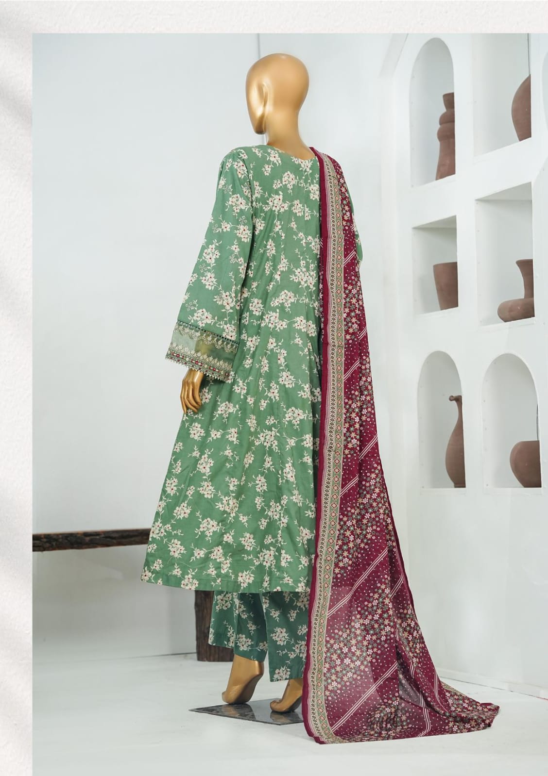 Bin Saeed | Stitched 3 Pc Embroidered Lawn Frock Collection