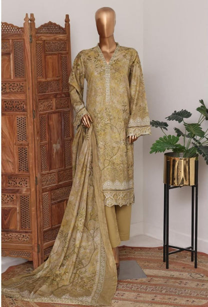 Bin Saeed | Stitch 3 Pc Embroidered Bell Bottom Lawn