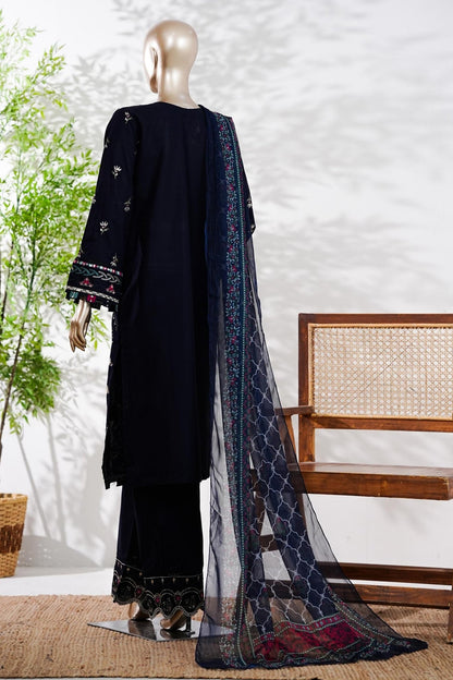 Bin Saeed | Stitched 3 Pc Luxury Embroidered Lawn With Printed dupatta