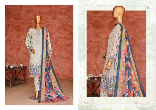HZ Elegant | Unstitch 3 Pc Embroidered Lawn Collection