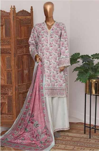 Bin Saeed | Stitch 3 Pc Embroidered Bell Bottom Lawn