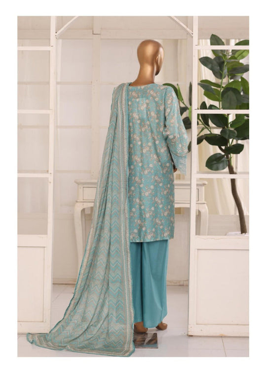 Bin Saeed | stitched 3 Pc embroidered lawn collection