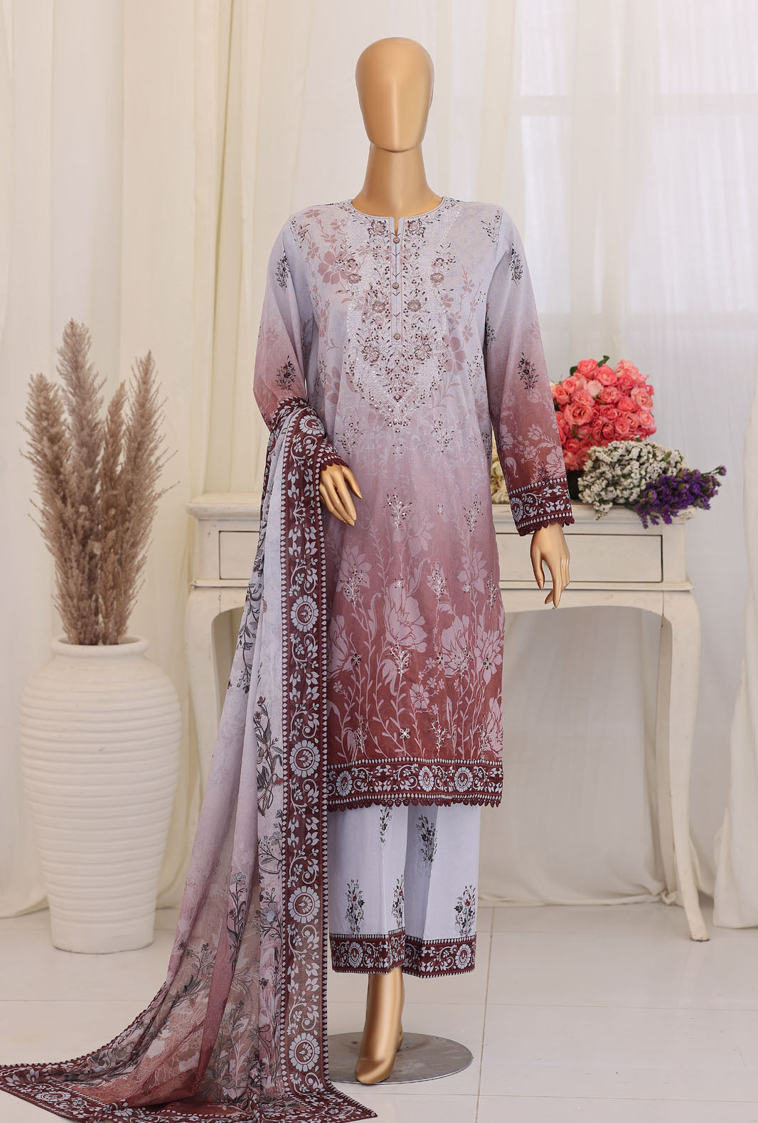 Virsa By HZ | Unstitched 3 Piece Embroidered Lawn Collection
