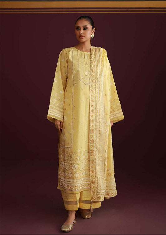 Zellbury | Unstitch 3 Pc Glitter Paste Printed Lawn Collection