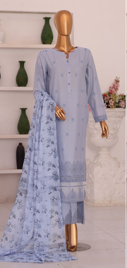 HZ By Floral Vibes Appliquekari | Unstitched 3Pc Embroidered Lawn Collection