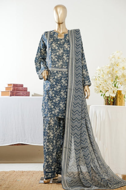 Bin Saeed | Stitch 3 Pc Printed Lawn With Farshi shalwar