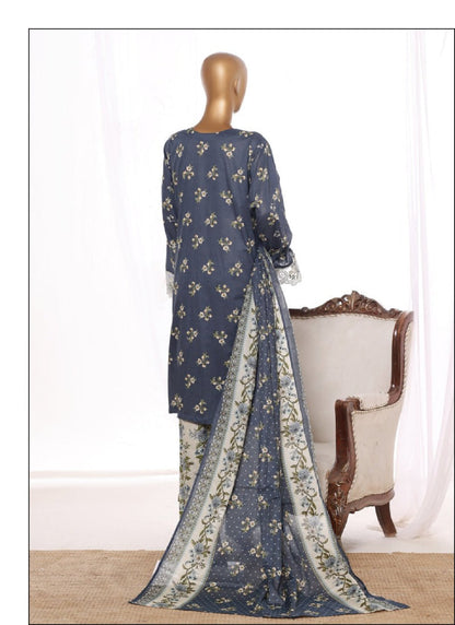 Bin Saeed | stitched 3 Pc embroidered lawn collection